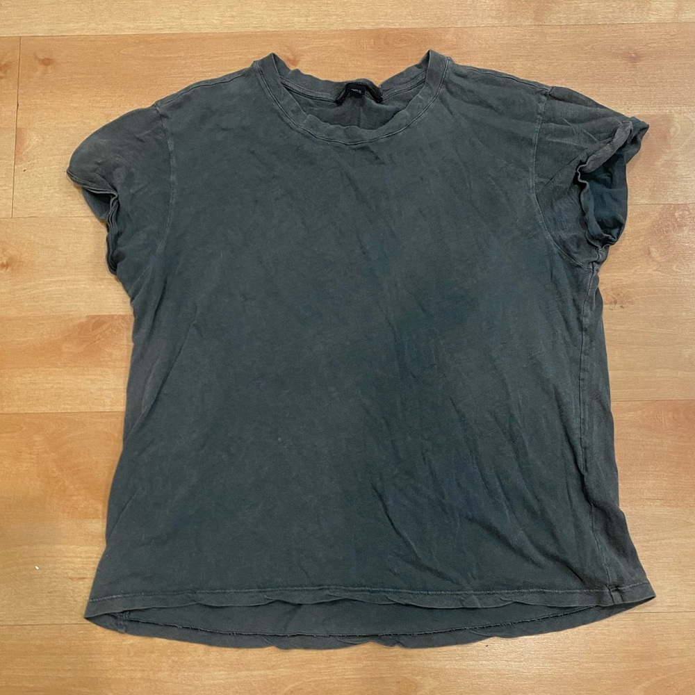 AllSaints Washed Black Short Sleeve Crew Tee